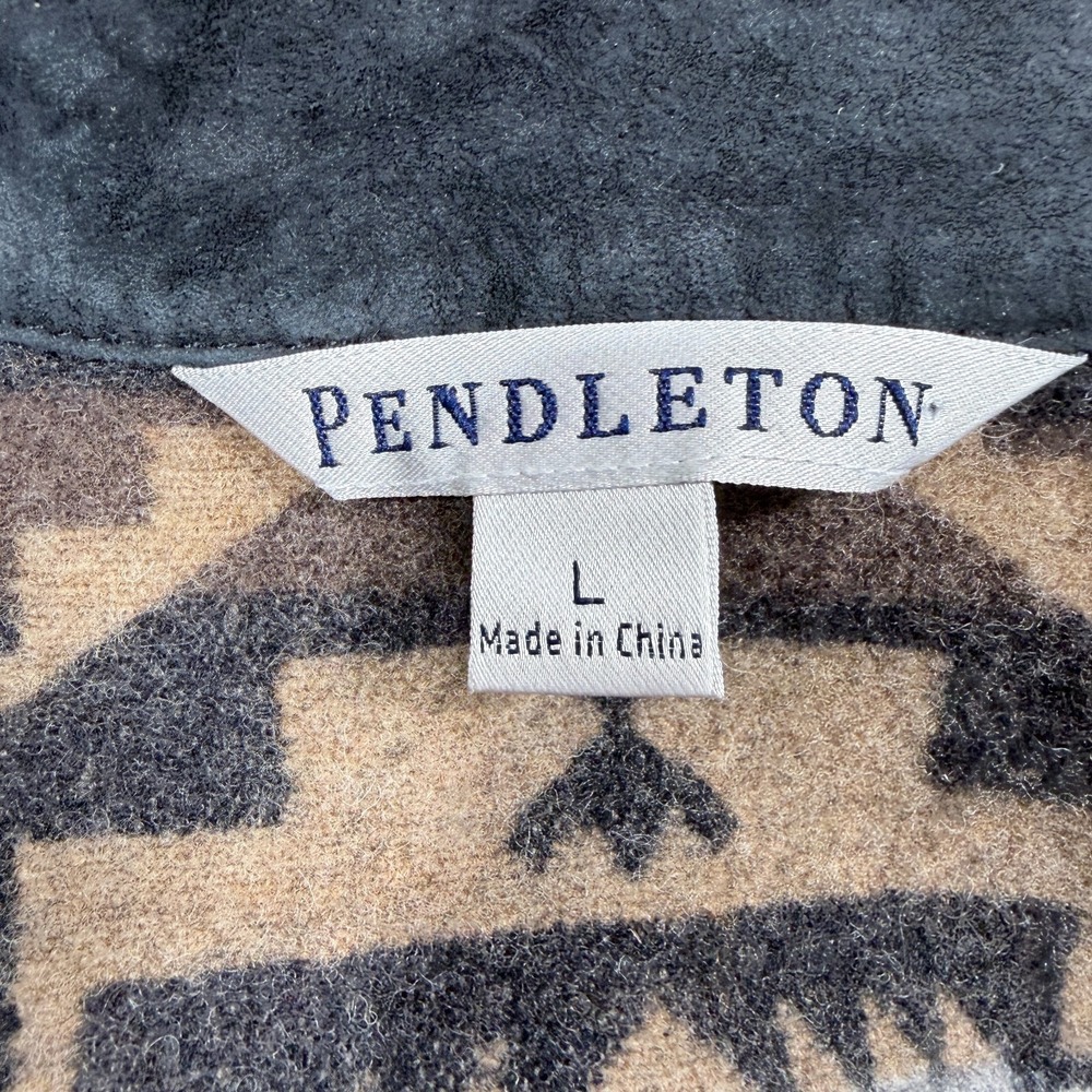 Vintage Pendleton Leather Suede Wool Women's Large Southwestern Vest Cowgirl - Picture 5 of 7